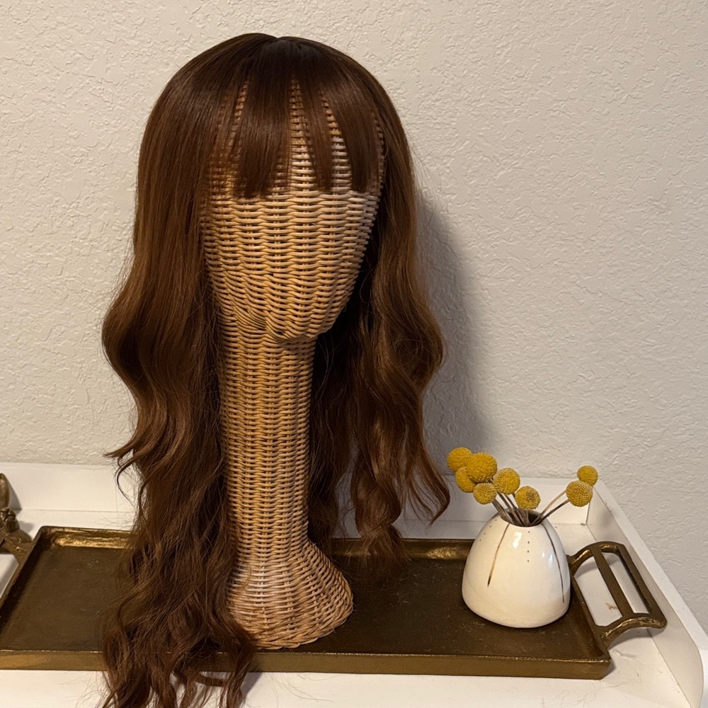 Elegant red Wavy Hair Wig